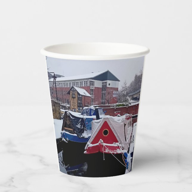 Gobelets En Papier Bateau bleu et rouge (Recto)