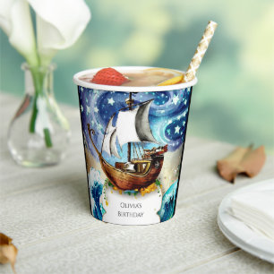 Gobelets En Papier Bateau Whimsical pour enfants Pirate Anniversaire