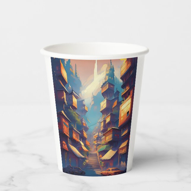 Gobelets En Papier Bâtiments (Recto)