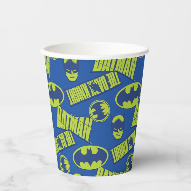 Gobelets En Papier Batman - Le Motif du Chevalier foncé (Recto)