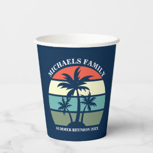 Gobelets En Papier Beach Family Reunion Sunset Island Custom Party