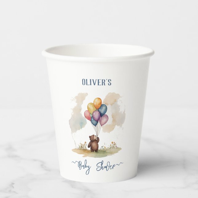 Gobelets En Papier Bear Themed Gender Neutral Baby Shower (Recto)