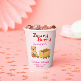 Gobelets En Papier Beary Berry Sweet Pink Strawberry Girl Anniversair