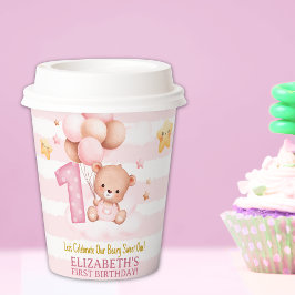 Gobelets En Papier Beary Sweet One Paper Cups | Pink Boho Bear Party