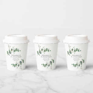 Gobelets En Papier Beau délicat mariage de feuillage d'eucalyptus