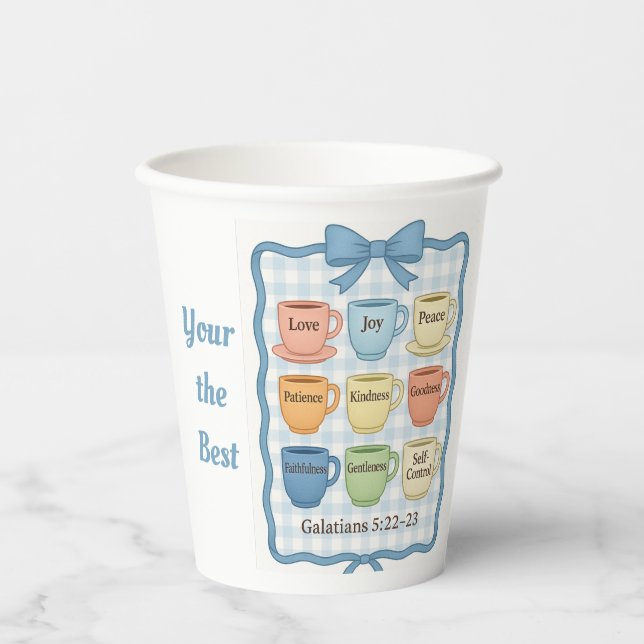 Gobelets En Papier Beau design bleu (Recto)