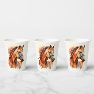 Gobelets En Papier Beau portrait de cheval alezan