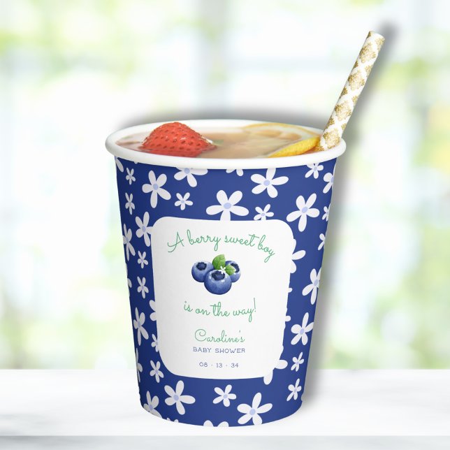 Gobelets En Papier Bébé Berry Sweet Boy Douche Blueberry (Créateur téléchargé)