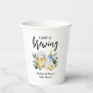 Gobelets En Papier Bébé brasse verdure Baby shower Salutations