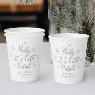 Gobelets En Papier Bébé d'hiver Il fait froid dehors Baby shower