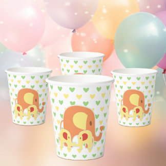 Gobelets En Papier Bébé Éléphant Jumeaux Baby Shower