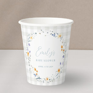 Gobelets En Papier Bébé en fleurs Baby Shower Floral Printemps Été