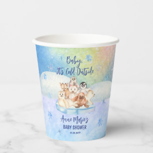 Gobelets En Papier Bébé Il fait froid à l'extérieur du Baby shower de