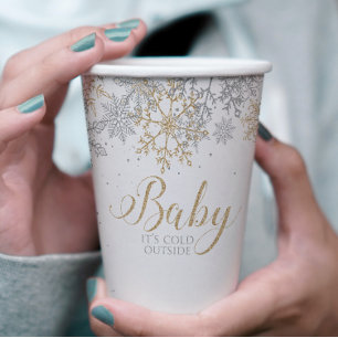 Gobelets En Papier Bébé il fait froid dehors Baby Shower d'hiver