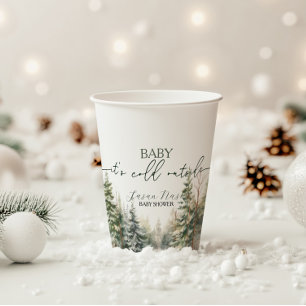 Gobelets En Papier Bébé son froid hors du Baby shower d'hiver fête