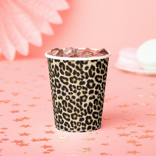 Gobelets En Papier Belle fourrure de léopard | Faux Fur Motif (Insitu)