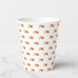 Gobelets En Papier Belle orange chute laisse motif Thanksgiving