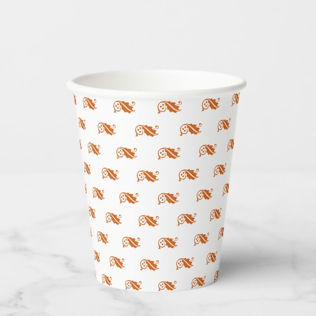 Gobelets En Papier Belle orange chute laisse motif Thanksgiving (Recto)