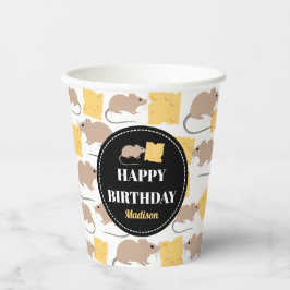 Gobelets En Papier Belle Souris Rodent Manger Fromage Anniversaire