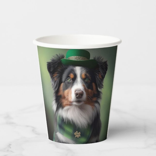 Gobelets En Papier berger australien saint patrick (Recto)