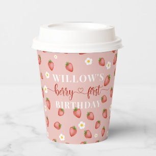 Gobelets En Papier Berry 1er Anniversaire Fraise tasses à thème papie