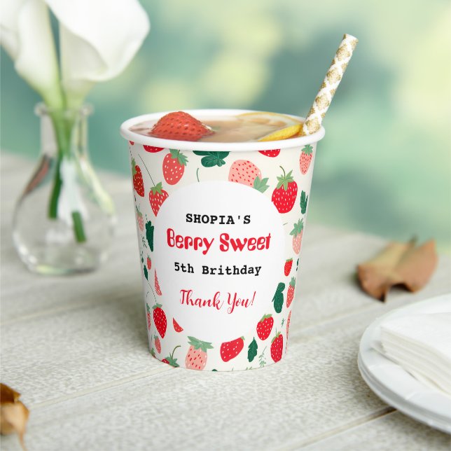 Gobelets En Papier Berry Sweet Invitation d'anniversaire (Insitu)