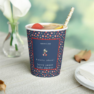 Gobelets En Papier Berry Sweet Strawberry Girl Baby shower