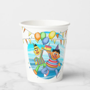 Gobelets En Papier Bert et Ernie Balloons d'anniversaire