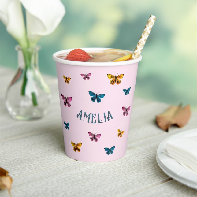 Gobelets En Papier Beurre rose mignonne Fille Anniversaire (Insitu)