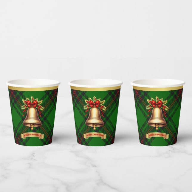 Gobelets En Papier Beveridge Noël Tartan personnalisé (Multi)