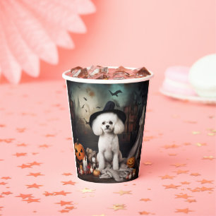 Gobelets En Papier Bichon Frisé Citrouilles Halloween Épouvantable