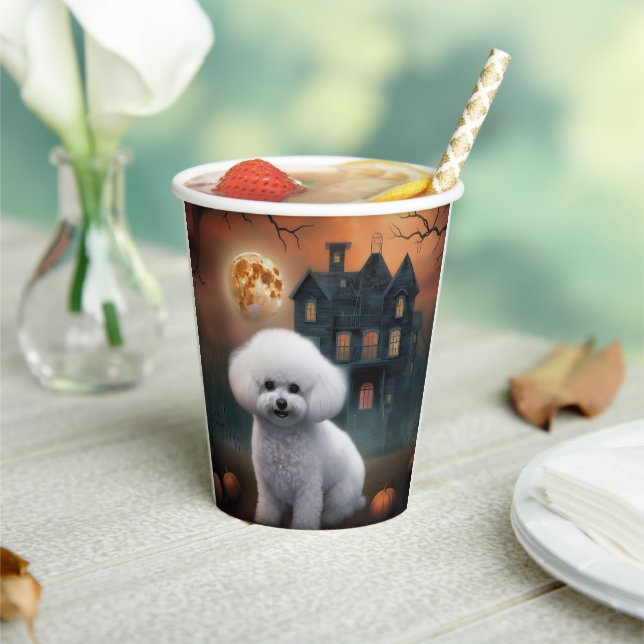 Gobelets En Papier Bichon Frise Halloween effroi (Insitu)