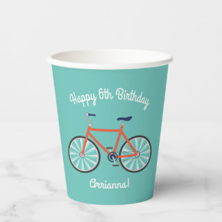 Gobelets En Papier Bicyclette mignonne Enfants Vélo Anniversaire Fête