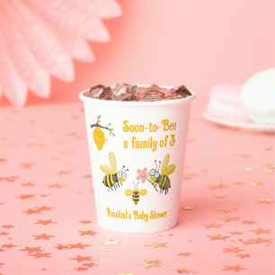 Gobelets En Papier Bientôt Une Famille De 3 Baby showers