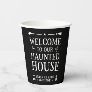 Gobelets En Papier Bienvenue Dans Notre Maison Hantée