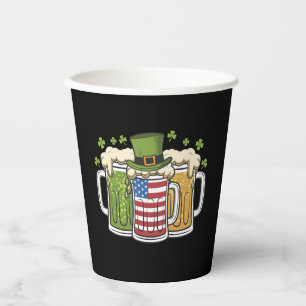Gobelets En Papier Bière irlandaise Irlande États-Unis Drapeau améric
