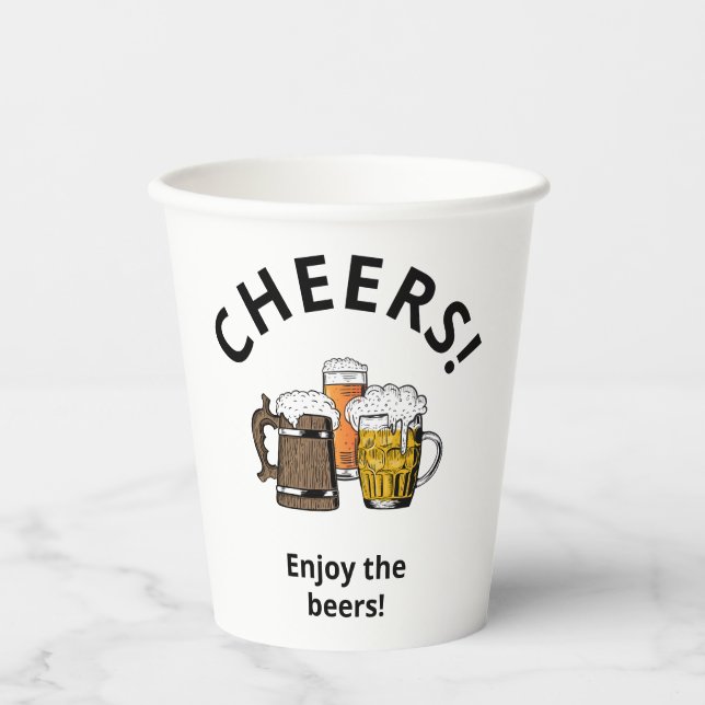 Gobelets En Papier Bières à trois oreilles personnalisées (Recto)