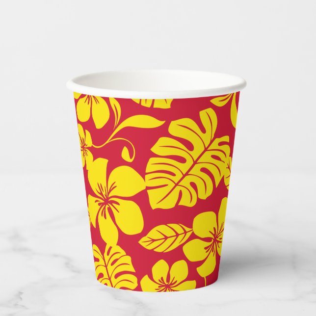GOBELETS EN PAPIER BIKINI ROSE (ROUGE/OR) (Recto)