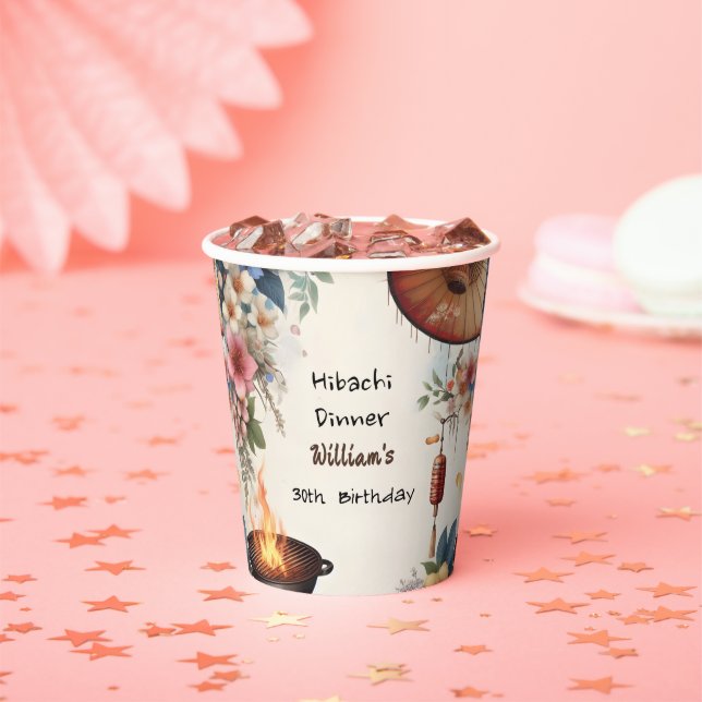Gobelets En Papier Bite Chef Bbq Japonais Sushi Hibachi 30e anniversa (Insitu)