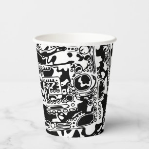 Gobelets En Papier Black and White Geometric Art 25