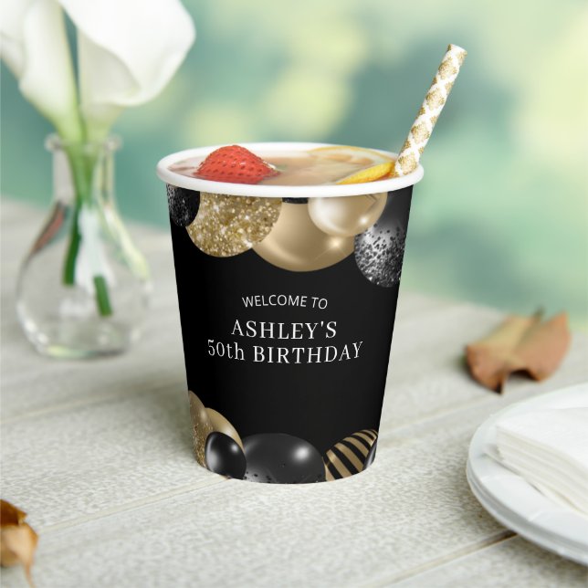 Gobelets En Papier Black Gold 50e anniversaire (Insitu)