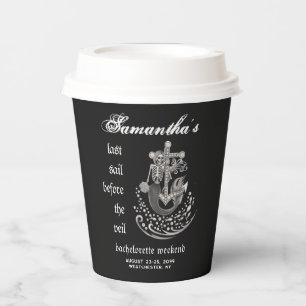 Gobelets En Papier Black Gothic Mermaid Dernière voile Bachelorette P