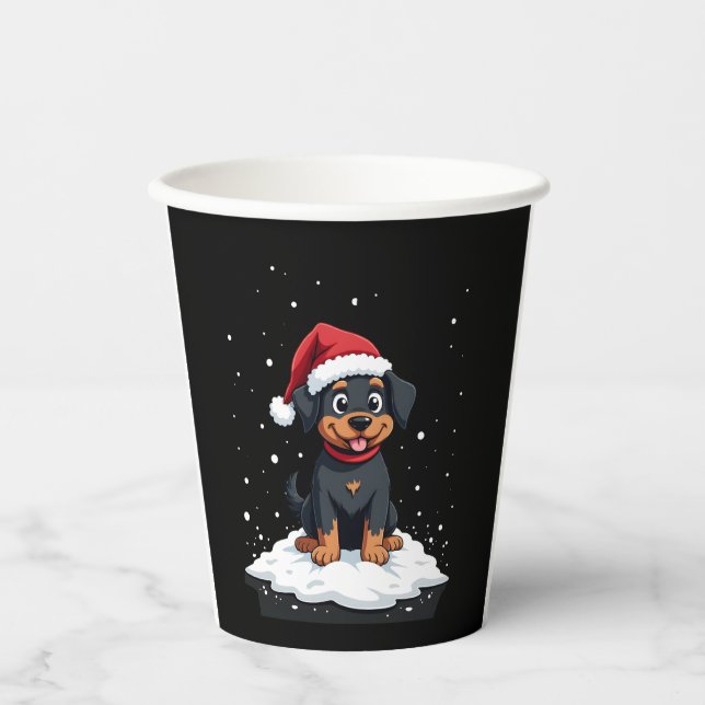 Gobelets En Papier Black Labrador Christmas Santa Hat Xmas Pajama T-S (Recto)