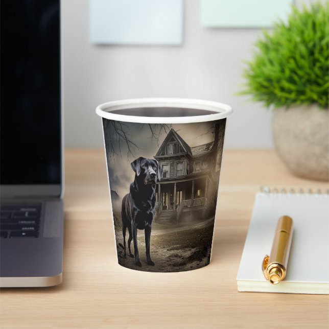 Gobelets En Papier Black Labrador Halloween (Insitu)