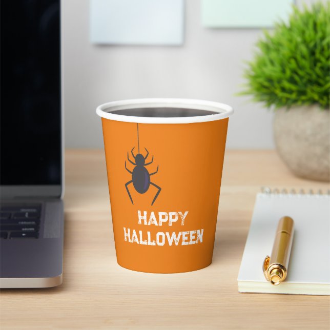 Gobelets En Papier Black Spider Halloween Party (Insitu)