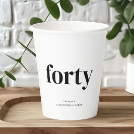 Gobelets En Papier Black & White Quarty 40e anniversaire