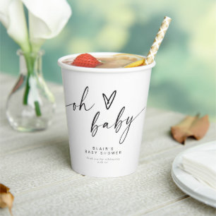 Gobelets En Papier BLAIR Moderne Minimal Boho Oh Baby shower
