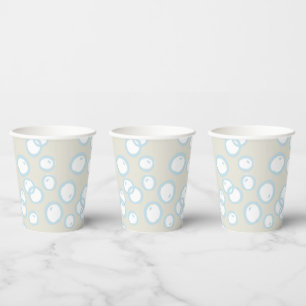 Gobelets En Papier Bleu à main Bulles Baby shower beige