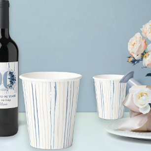 Gobelets En Papier Bleu côtier et brosse de sable