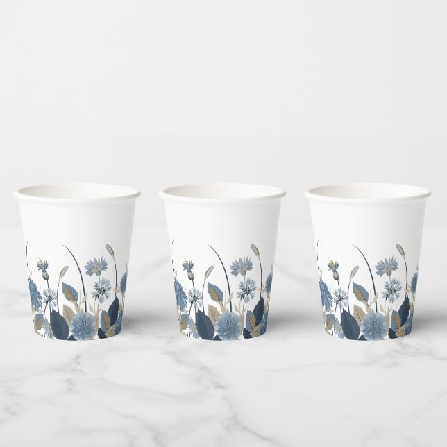 Gobelets En Papier Bleu Dahlias Cornflower (Multi)
